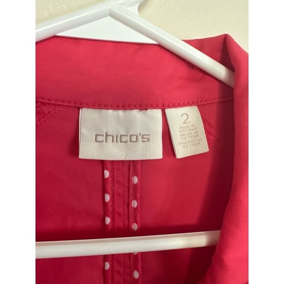 Chicos pink coral jacket with gold snaps and zipper size 2 - Picture 4 of 7
